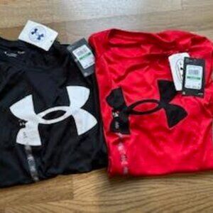 NWT!!! 2  Boys Under Armour T-shirts,  performance Size YL